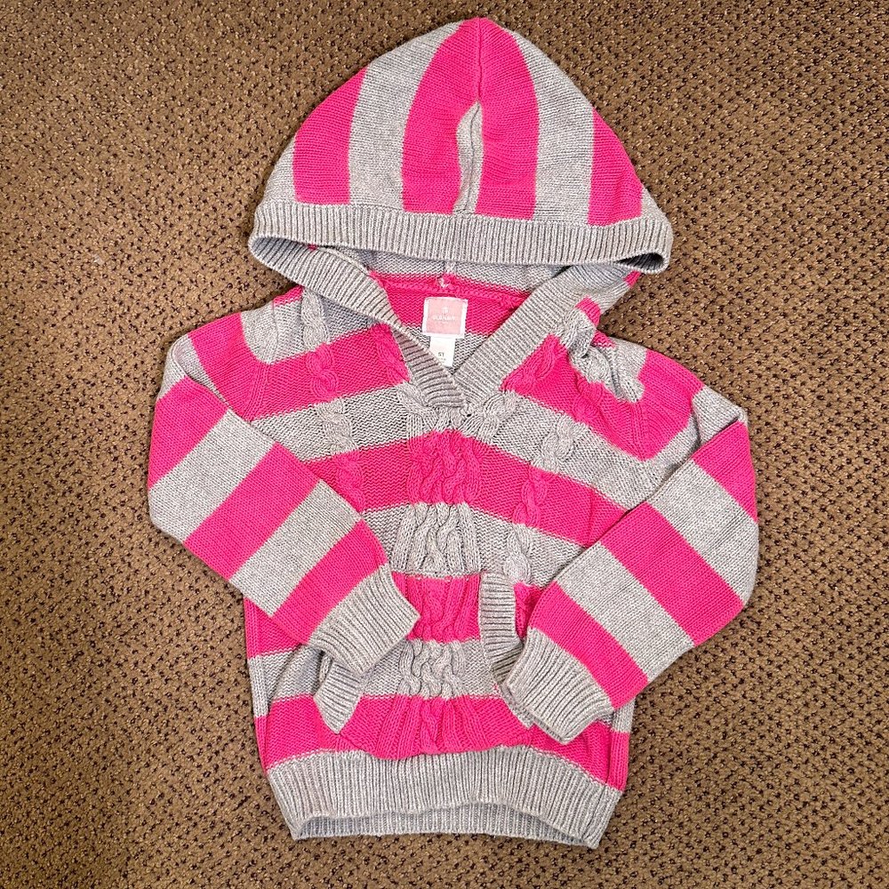 Girls Size 5T Striped Knit Hoodie